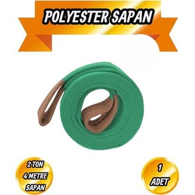 Resim Spanzet Sapan Polyester Sağlam Yük Kaldırma Su Yeşil Renk 2 Ton 4 Metre Taşıma İndirme Halat 