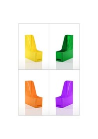 Resim Ops Mg 101 Magazinlik 4'lü Set A4 Demonte Plastik Dikey Klasör Arşiv Kutusu Organizer Saklama 