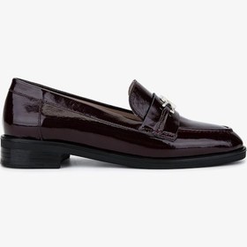 Resim Valmenti Kadın Hakiki Deri Bordo Loafer Ayakkabı 33 15035 Bn Ayk Sk25-26 Bordo Kırısık Rugan Bordo 