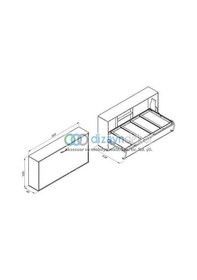 Resim Katlanır Duvar Yatak Mekanizması 100x200 Yatay Açılır Mekanizma Takım 