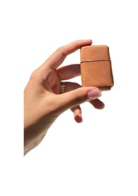 Resim Deri Kılıflı Zippo Model Çakmak Çakmak 5685 Ahşap 