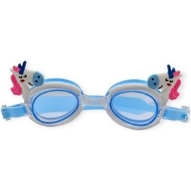 Resim Çocuk Yüzücü Gözlüğü Silikon Taşıma Çantalı Pony - 9014 Çok Renkli 