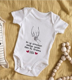 Resim Bitmeyenkartus Bk Kids En Iyi Arkadaşın Olmaya Geldim Tasarımlı Bebek Body Zıbın Çok Renkli 