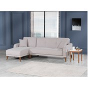 Resim Kilim Mobilya Minimal Uzanmalı Köşe Takımı V1 (İkili Sağ Ünite + Uzanma Sol Ünite) Renk Beyaz 