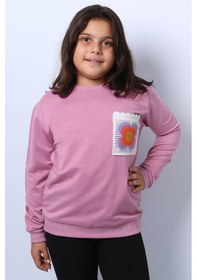 Resim Kız Çocuk Sweat Ribanalı Cepli C43 Pembe 