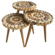 Resim Zigon Sehpa Kütük Kesme Model Doğal Ağaç Natüre Kayın Torna Retr 