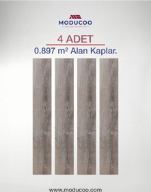 Resim Blade Gray Kendinden Yapışkanlı Pvc Parke 2,5 Mm Dayanıklı Zemin Kaplama 4 Adet / 0,897 M² 