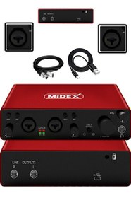 Resim Midex GLX-800RD Üst Segment USB 2 Giriş 2 Çıkış 24 bit/192 kHz Stüdyo Ses Kartı 