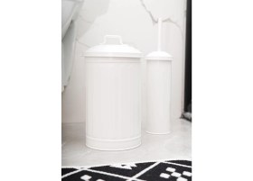 Resim The Mia Çöp Kovası & Tuvalet Fırçası Seti Beyaz 