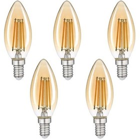 Resim 4w Rustik Ampul 2700k Amber Işık E14 Duy - 5 Adet 