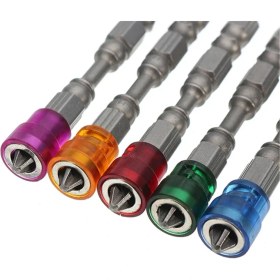 Resim Tornavida Uçları Kaymaz Elektrikli Altıgen Manyetik Tornavida 65MM S2 Ph2 Tek Kafa Bit Aracı 5 Renk / 1/4 Inç Hex Shank Alçıpan Elektrikli Tornavida Seti 