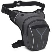 Resim Ranyeek Erkek Motosiklet Bacak Çantası Su Geçirmez Askeri Tasarım Çok Fonksiyonlu Jant Çantası Siyah Gri Spor Atlama Eşyası Koyu Gri 