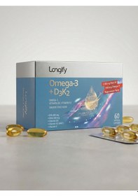 Resim Omega 3 + D3k2, Balık Yağı, Epa, Dha, Vitamin D3, Vitamin K2 Mk7 , Vitamin E, 60 Yumuşak Kapsül 