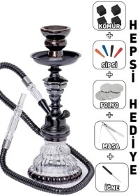 Resim Küçük Boy Nargile Takımı Tüm Set Masa Üstü Nargile Takımı Mini Nargile Seti 