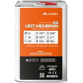 Resim Alkoru 15 Kg Zer Sıvı Zift Likit Membran Kauçuk Ve Elyaf Katkılı Su Yalıtım Malzemesi 