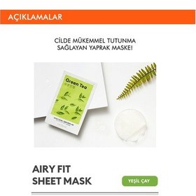 Resim Missha Yeşil Çay Özlü Nemlendirici Yaprak Maske 1 Adet Airy Fit Sheet Mask Green Tea 