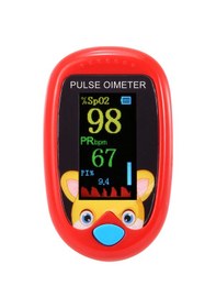 Resim Monyee Çocuklar İçin Parmak Tipi Oksimetre - Kırmızı, Usb/type-c Şarjlı, 5 Saniye Sonuç, Nabız/oksijen/perfüzyon Ölçümü 