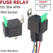 Resim 1 Adet 12V 30A Sigorta 4PIN Bakır Ayaklı Gümüş Noktalı Araç Rölesi, Araç Işıkları ve Kornası Modifikasyonu için Soketli 