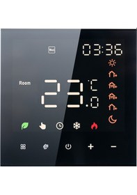 Resim Hfambition Siyah Tam Dokunmatik Akıllı Su Isıtma Termostati - Programlanabilir 3a Sıcaklık Kontrol Paneli 