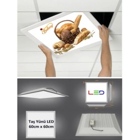 Resim Gökyüzü Panel Fırın, 60 x 60 Taş Yünü Asma Tavan LED PANEL-60W-LED Sıva Altı-Logo Panel Aydınlatma, LED Armatür 
