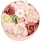 Resim Mufunye Kutuda Tebrik Kartı İle Sabun Gül Çiçeği Yapay Sahte Gül Çiçekleri Sonsuza Dek Kokulu Sabun 