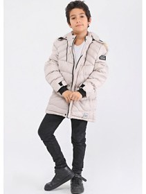 Resim Benitto Kids Benittokids Natural Kürklü Erkek Çocuk Kaban Bej 51237T 
