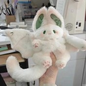 Resim 1 adet Kawaii Yarasa Peluş Oyuncak, Yumuşak Dolgulu Hayvan Yastığı, Yaratıcı Manta Ray Tasarımı, Gençler ve Kadınlar için Mükemmel Hediye, Anime Peluş Oyuncak 