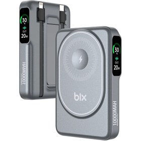 Resim Bix Tpb16 10.000 Mah Oled Ekranlı Manyetik Kablosuz Powerbank 20w Pd Hızlı Şarj Ve 15w Magsafe Gri 