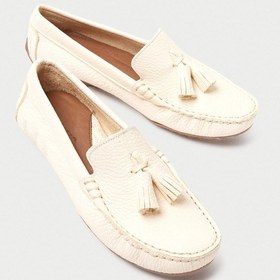 Resim Mubiano Hakiki Deri 201-bj Püsküllü Oval Burunlu Kadın Bej Babet & Loafer Ayakkabı Bej 