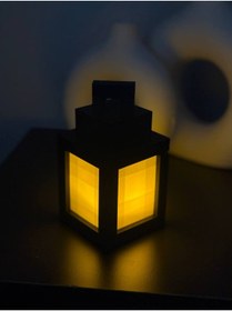 Resim Dijital Hane Modern Siyah Fener Tasarımlı LED Lamba – Sıcak Sarı Işık MineCraft Lamba 