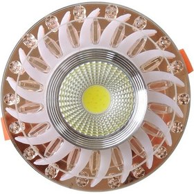 Resim Bronz Kristal Cam Sıva Altı Spot Cob Led Armatür Beyaz Işıklı Bronz Cam 