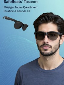 Resim C&M Global Store Bluetooth 5.3 Akıllı Güneş Gözlüğü | SafeBeats Tasarım | Sesli Konuşma | 7 Saat Müzik | Type-C Şarj 