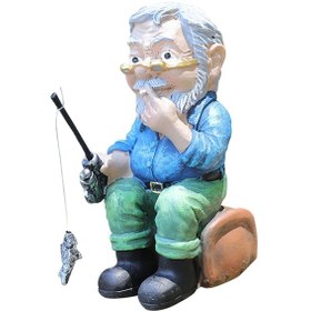 Resim Suntek Balıkçı Adam Heykeli Reçine Heykelcik Koleksiyonu 4,5 Cm X 6 Cm X 11,5 Cm 