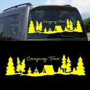 Resim Melek Pazarı 220 X 60 Cm Kamp Zamanı, Camping Time Orman Manzara Karavan Sticker, Kamp Sticker 