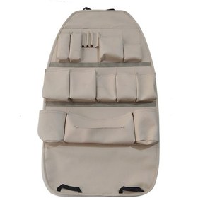 Resim Araba Koltuk Arkası Makam Organizer Eşya Düzenleyici Bej 