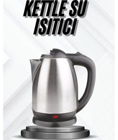 Resim Kettle Su Isıtıcı C F Priz Uyumlu 220 - 240 V Paslanmaz Çelik Kablolu 