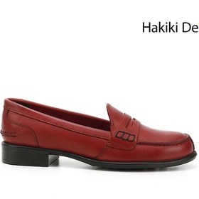 Resim Gönderi R Kırmızı Antik Hakiki Deri Loafer Ayakkabı Kırmızı 