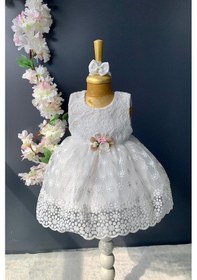 Resim Dantelli Kız Bebek Elbise PNPN152 