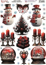 Resim Pirinç Dekopaj Kağıdı 30x42cm Pty-214 Yılbaşı 