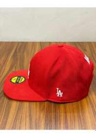 Resim Hamze La Los Angeles Lakers Nakışlı Hip Hop Snapback Rapper Şapka Cap Kırmızı 