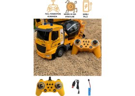 Resim Uzaktan Kumandalı Şarjlı Metal Iş Makinesi Oyuncak Seti – 1:12 Ölçekli Kepçe, Tır, Ekskavatör, Itfaiye, Beton Mikseri, Vinç Modelleri 