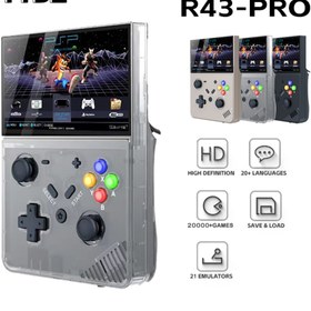 Resim yydzkj R43 Pro Retro El Tipi Video Oyun Konsolu HD 4.3 inç LED Ekran Orijinal 3D Ev 4K Büyük PSP PS... 