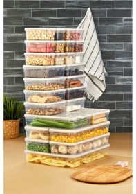 Resim Multi Box 27 Parça 5 Farklı Boy Saklama Kabı Seti - Dondurucu & Mikrodalga Uyumlu Krem 