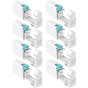 Resim Qingmipy Paslanmaz Çelik Burun Delme Seti - 8 Adet Gümüş Taşlı Kendin Yap Burun Piercing Kiti 