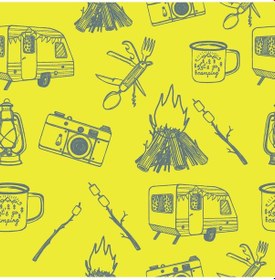 Resim Bofigo 4 Adet Kamp Sandalyesi Katlanır Sandalye Bahçe Koltuğu Piknik Plaj Sandalyesi Desenli Sarı 