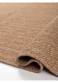 Resim Srz-0503 Jüt Tabanlı Hasır Dokuma Örme Bohem Antialerjik Halı Kilim Balık Sırtı Gri 