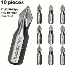 Resim 1pc Yüksek Sertlik Çapraz tornavida Seti] 1pc OuDiSi PH2 Etki Sertleştirme Parçası Seti, Metal Çapraz Tornavida ile Altıgen Tutuş, Kaymaz, Güçlü Manyetizma, Yüksek Sertlik - Pille Çalışmayan El Aleti Seti 