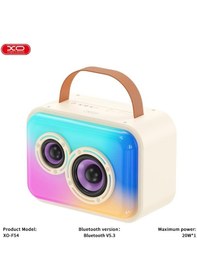 Resim F54 10w Rgb Işıklı 1800 Mah Bluetooth V5.3 Kablosuz Hoparlör Ve Karaoke Mikrofonu Seti 