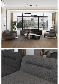 Resim Modalife Puffy Oturma Odası Koltuk Takımı Antrasit 