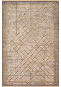 Resim Art At002s Sarı Geometrik Desen Modern Halı Triko Akrilik Viskon Boyama Yüksek Sıklık Ipek Serisi-759 Sarı 